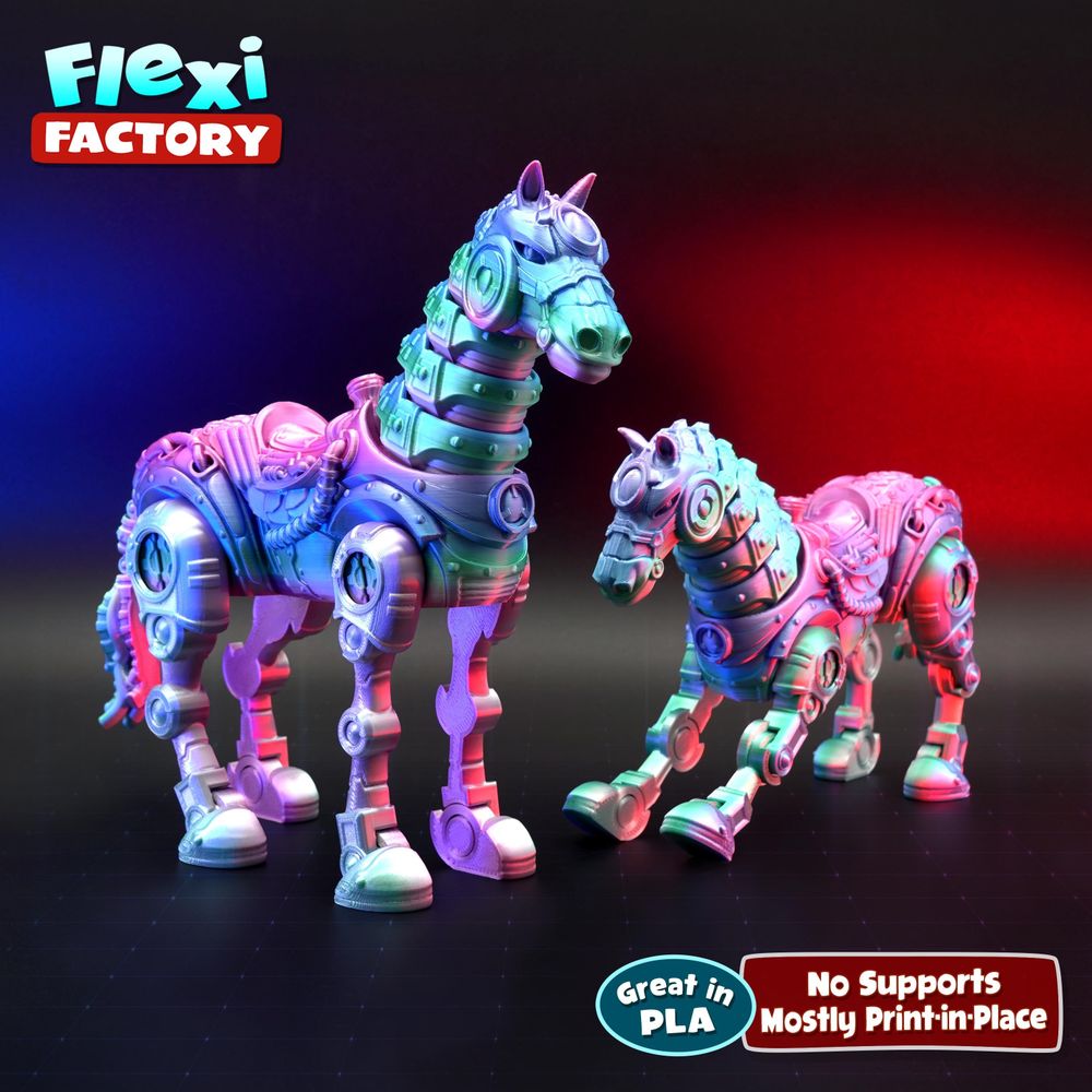 Flexi 赛博机械马 机甲马-创客之家
