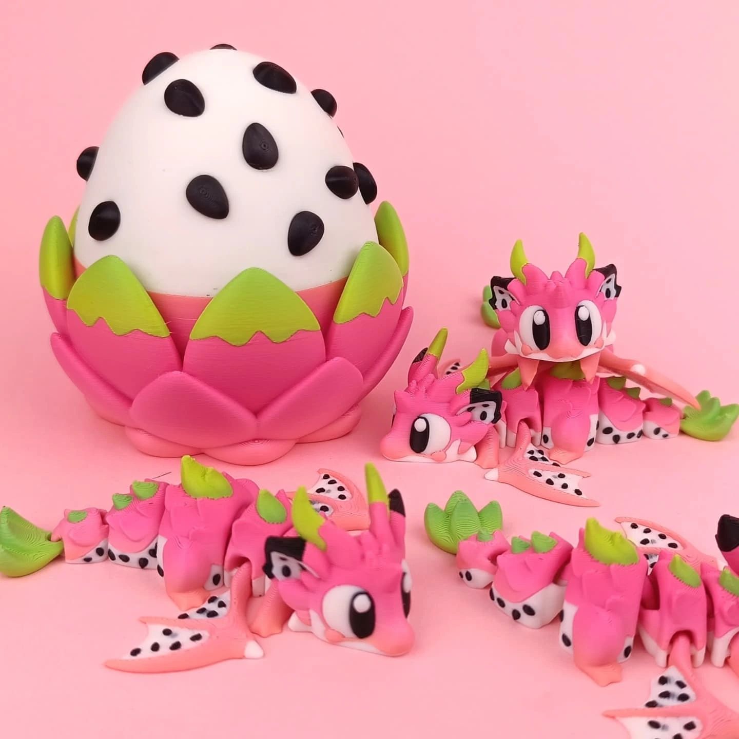 3DGOB NO:039 火龙果龙和龙蛋 DragonFruit_MiniDragon-创客之家
