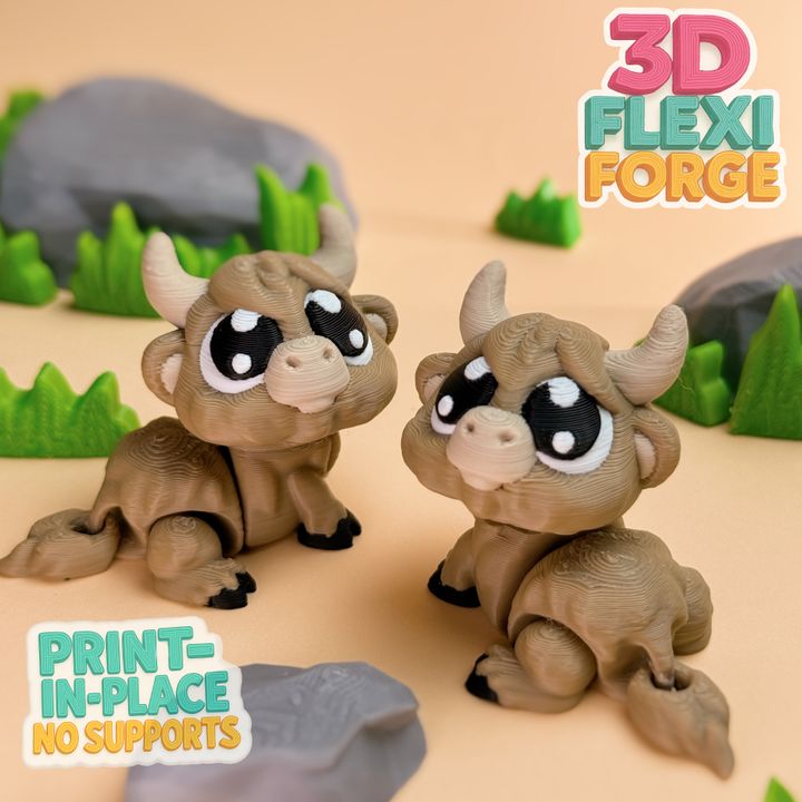 3D FORGE NO.002 关节可动可爱公牛-创客之家