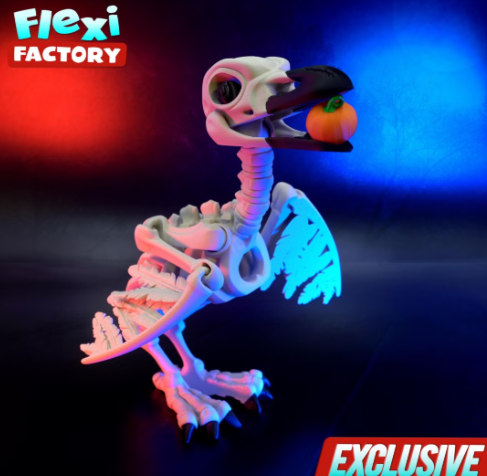 Flexi Factory 鸟巢与迷你南瓜的骷髅乌鸦-创客之家